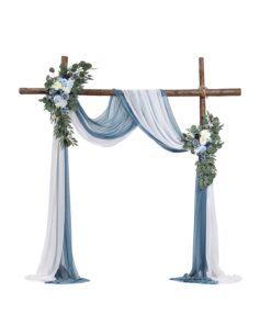 VEVOR Artificial Wedding Arch Flowers Kit – Blue Silk Flowers & Drapes