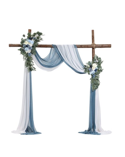 VEVOR Artificial Wedding Arch Flowers Kit Blue Silk Flowers Drapes