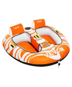 VEVOR 2-Person Inflatable Towable Tube for Boating with Cockpits & High Backrests