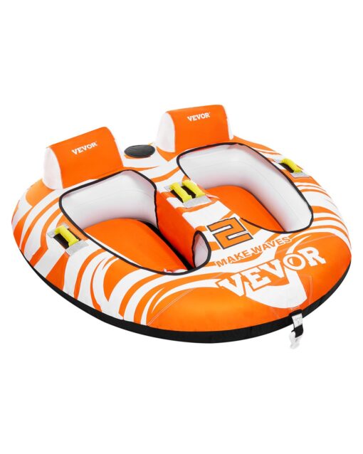 VEVOR 2 Person Inflatable Towable Tube for Boating with Cockpits High Backrests