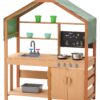 VEVOR Wooden Outdoor Mud Kitchen Playset for Kids with Canopy