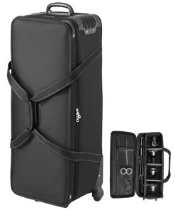 VEVOR Rolling Camera Bag 100 x 38 x 32 cm – Waterproof Studio Equipment Trolley Case with Customizable Storage