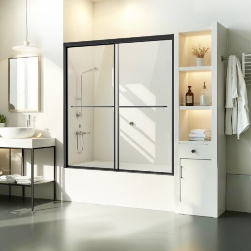 VEVOR Semi Frameless Bypass Bathtub Shower Door