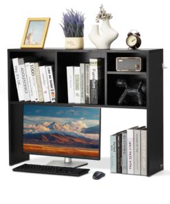 VEVOR Desktop Bookshelf Black 1-Tier Storage Organizer 94x24x73 cm for Office & Home