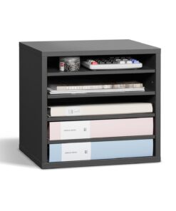VEVOR Wooden Literature Organizer with 5 Adjustable Compartments