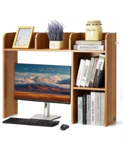 VEVOR 2-Tier Wooden Desktop Bookshelf Organizer