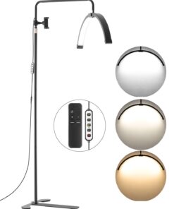Dimmable LED Half Moon Floor Lamp – Adjustable 360° Lash Light for Estheticians