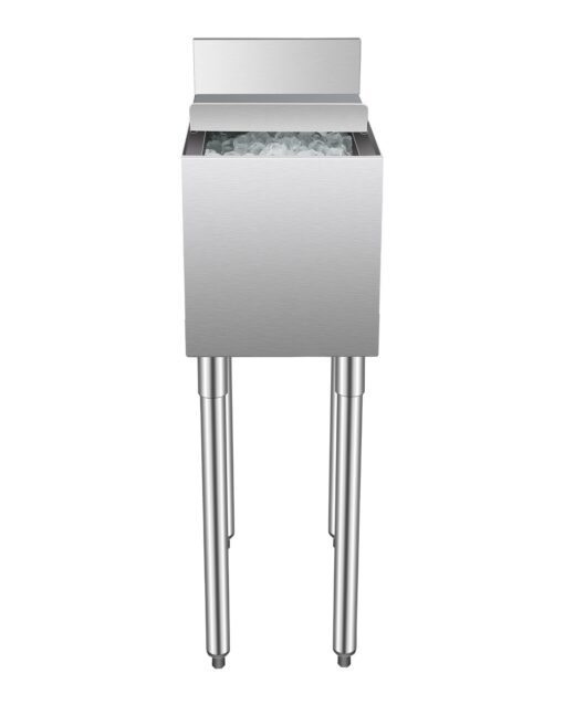 VEVOR Commercial Underbar Ice Bin 28L Stainless Steel Ice Storage with Sliding Lid Bottle Holders