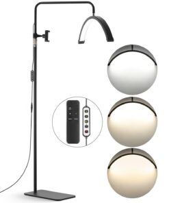 Dimmable 58cm LED Half Moon Floor Lamp – Adjustable Brightness & Color for Lash