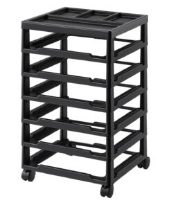 6-Tier Rolling Scrapbook Storage Cart with Organizer Top