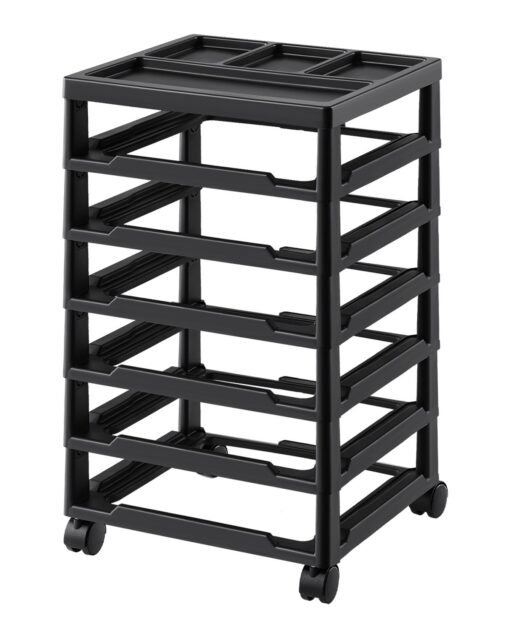 6 Tier Rolling Scrapbook Storage Cart with Organizer Top