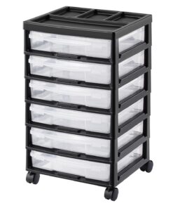 6-Tier Rolling Scrapbook Storage Cart with 6 Clear Cases