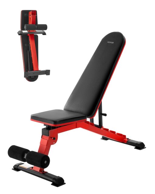 VEVOR Adjustable Weight Bench 1200lbs Foldable Home Gym Strength Training with Multiple Positions