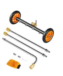 VEVOR 40 cm Pressure Washer Undercarriage Cleaner with 2 Wheels & Extended Wands