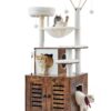 VEVOR 2 in 1 Large Cat Tree with Litter Box Enclosure