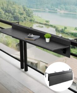VEVOR Foldable Balcony Hanging Table 30 x 122 cm – Adjustable & Weatherproof Railing Bar Table