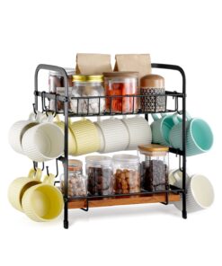 VEVOR 2-Tier Coffee Bar Organizer with 12 Hooks