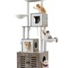 VEVOR 2 in 1 Large Cat Tree with Litter Box Enclosure
