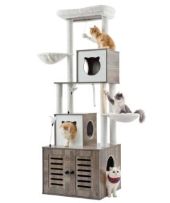 VEVOR 2-in-1 Large Cat Tree with Litter Box Enclosure