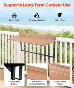 Foldable Outdoor Railing Bar Table