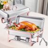 VEVOR 76L 2 Pack Rose Gold Chafing Dish Set  Stainless Steel Buffet Warmer