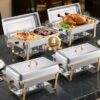 VEVOR 4 Piece Gold Chafing Dish Set