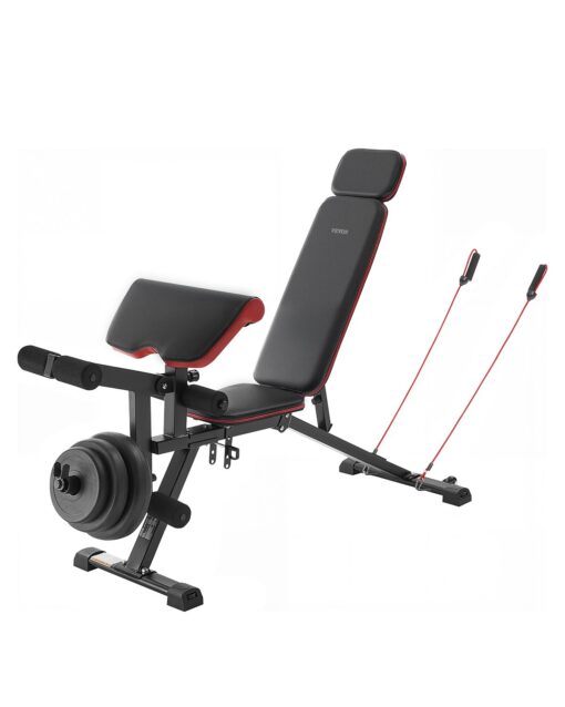 VEVOR Adjustable Weight Bench with Preacher Pad