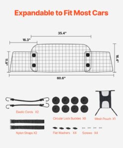 Pet Divider Gate with Mesh Cover for SUVs
