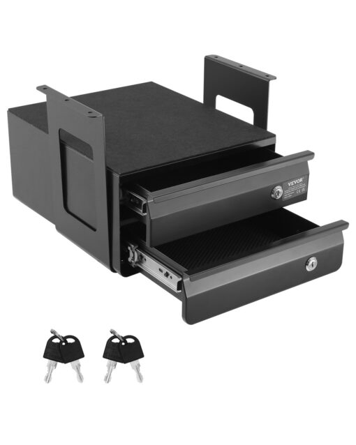 VEVOR 2 Drawer 33 cm Lockable Under Desk Organizer with Slide Out Storage