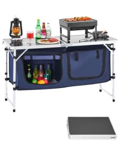 VEVOR Portable Camping Kitchen Table with Storage