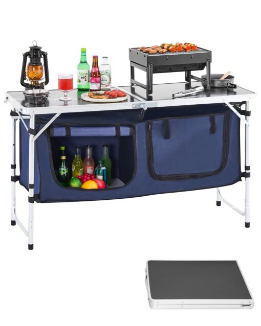 VEVOR Portable Camping Kitchen Table with Storage