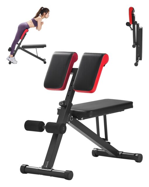 VEVOR Adjustable Foldable Roman Chair Hyperextension Bench