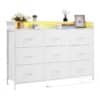 VEVOR 9 Drawer Fabric Dresser with LED Lights  Power Outlet