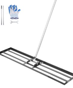 VEVOR 122x25cm Lawn Leveling Rake with 213cm Adjustable Handle – Heavy-Duty Carbon Steel Tool for Yard