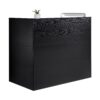 VEVOR L Shaped Reception Desk 140 cm Black MDF Front Counter with Drawer  Cabinet for Office or Retail Use