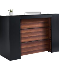 VEVOR Rectangular Reception Desk 160 cm MDF Office Front Counter with Spacious Waterproof Surface