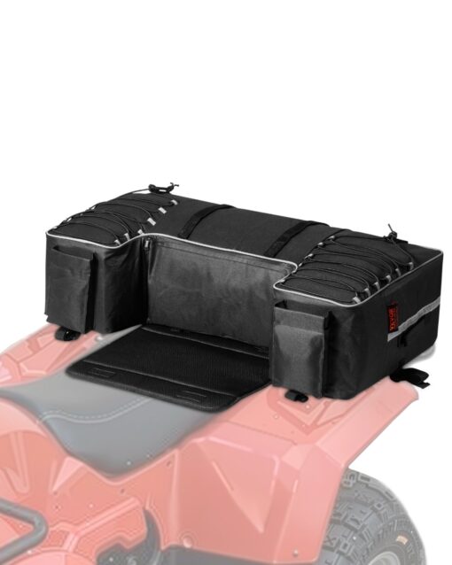 VEVOR 60L ATV Rear Storage Bag Waterproof 600D Oxford Cloth Cargo Bag with Backrest Bottle Holders