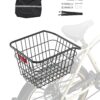 Задняя Велосипедная Корзина VEVOR Прочная Металлическая Проволочная Велосипедная Корзина со Светоотражающей Крышкой Заднего Фонаря