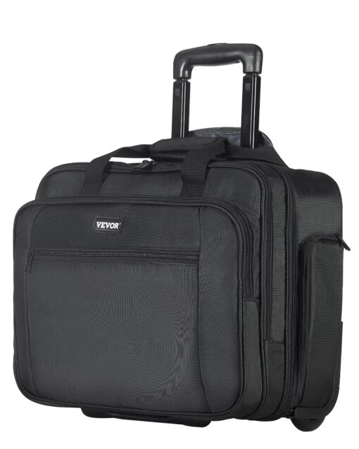 VEVOR 439 cm Rolling Laptop Bag with Wheels for Men Women Water Resistant Business Briefcase with Telescopic Handle