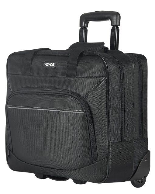 VEVOR 156 Rolling Laptop Bag with Wheels Water Resistant Oxford Fabric Briefcase for Business Travel