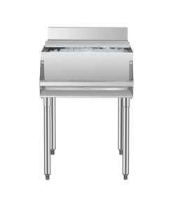 VEVOR 61.6L Commercial Stainless Steel Underbar Ice Bin with Sliding Lid & Backsplash for Bars & Kitchens