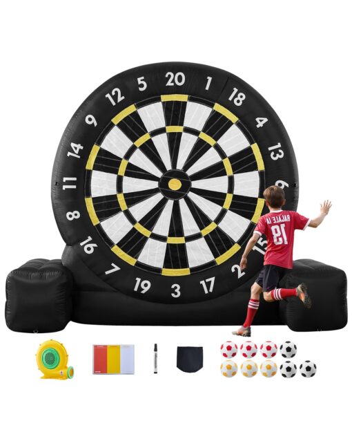 VEVOR 25 m Inflatable Soccer Dart Game Set with 9 Kick Balls