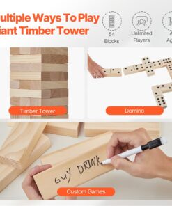 54-Piece Pine Wood Blocks with Bag