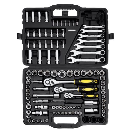 VEVOR 121 Piece Mechanics Tool Set with Metric SAE Sockets