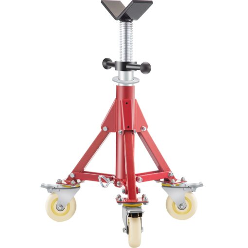 VEVOR Adjustable Pipe Jack Stand with V Head Casters