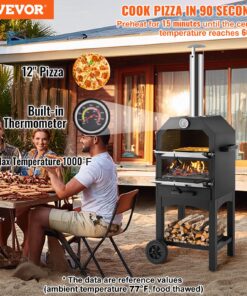 Portable Wood-Fired Oven with Thermometer & Accessories