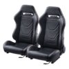 VEVOR 2 Piece Adjustable Racing Seats with PVC Leather  Q235B Steel Frame
