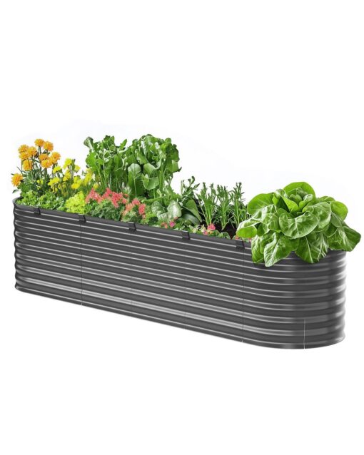VEVOR Metal Raised Garden Bed 200x60x43 cm Galvanized Planter Box