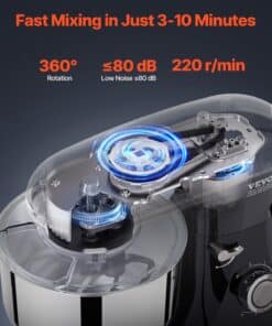 1400W Electric Dough Mixer with 6+P Speeds