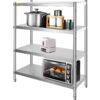 VEVOR Stainless Steel 4 Tier Adjustable Shelving Unit